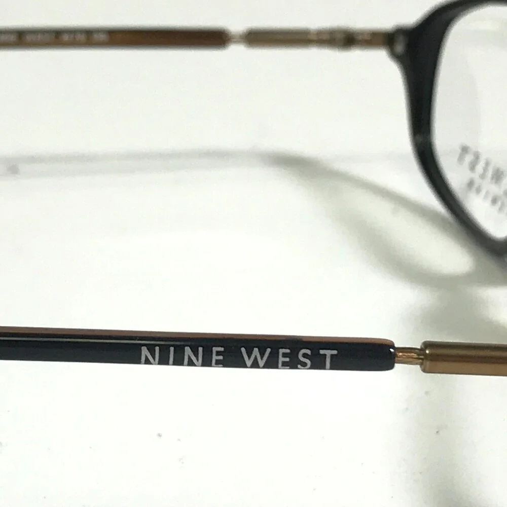 Nine West Petite Eyeglasses Frames 80 W78 Black Brown Round Full Rim 51-16-135